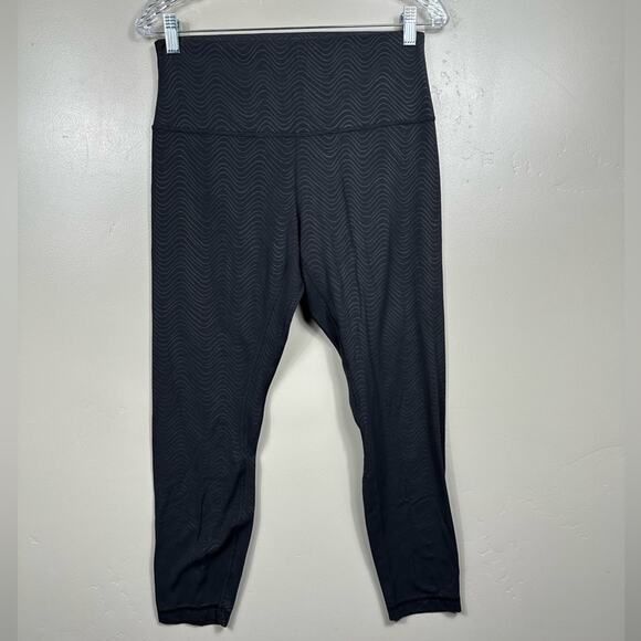 lululemon athletica Pants - Lululemon Align High-Rise Pant 25" Aqueous Emboss Black Size 10